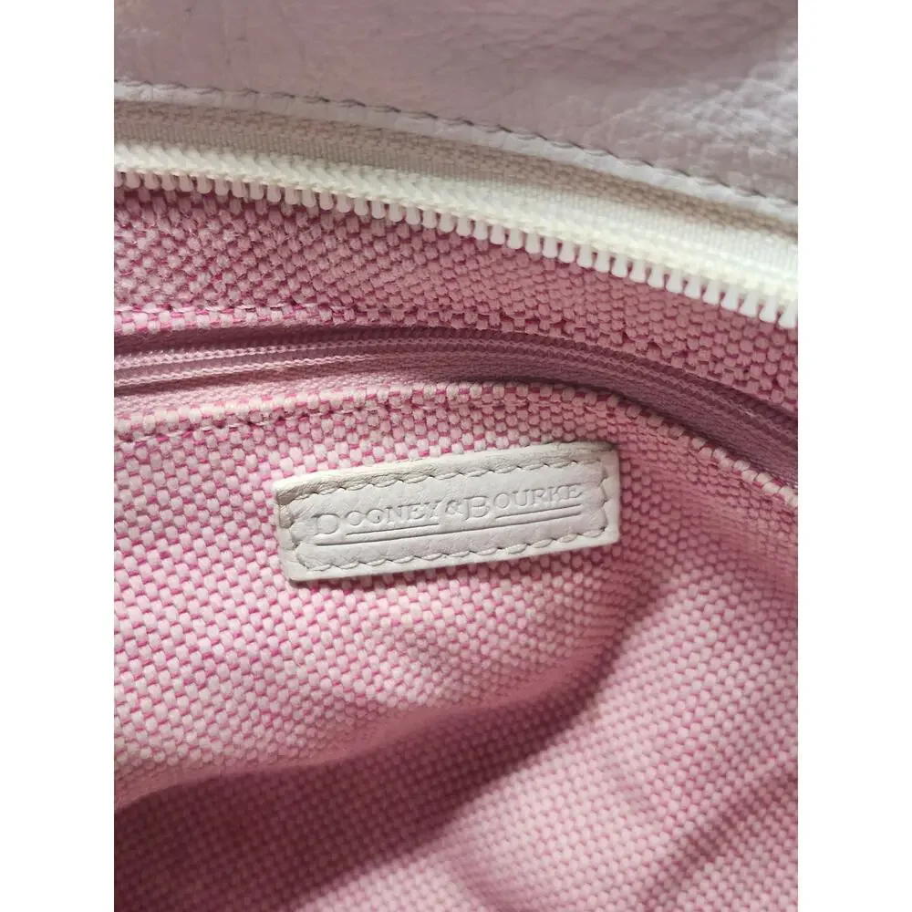 Dooney & Bourke Shoulder Bag White Leather Gold Hardware Hobo Classic Minimalist - Picture 10 of 17